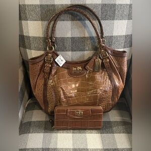 Auth. Coach Vintage Madison Emboss. Exotic Abigail Croc. /Alligator Ostrich. NEW